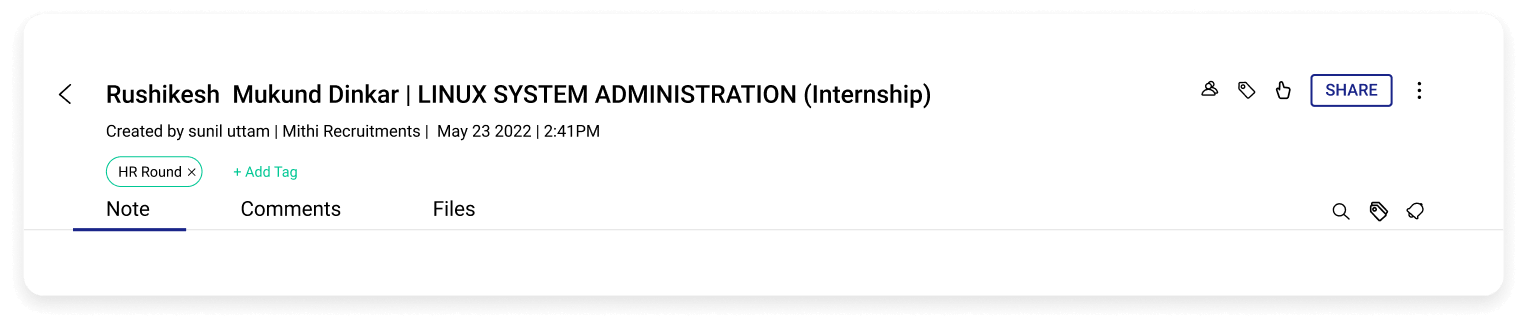 Track the hiring status of each candidate
